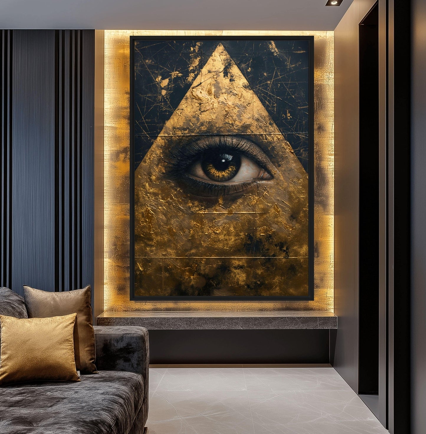 Illuminati Eye Luxury Art Framed Canvas