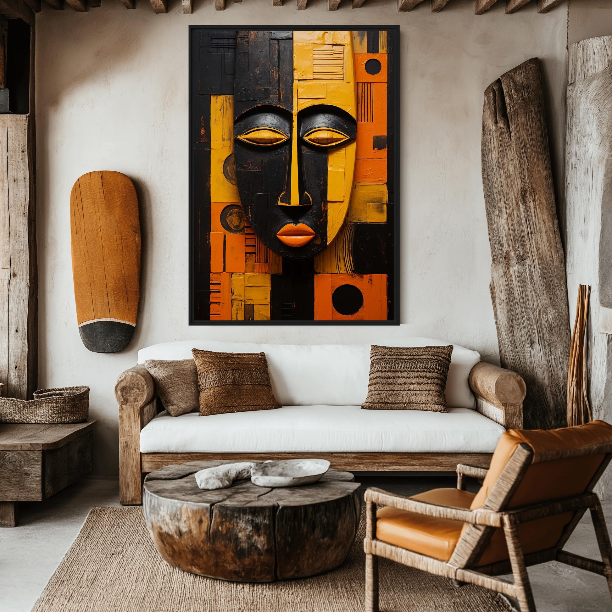 Tribal Mask African Art Framed Poster - PaintFu