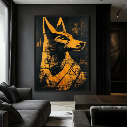 Anubis Egyptian God Canvas Print Detail | PaintFu