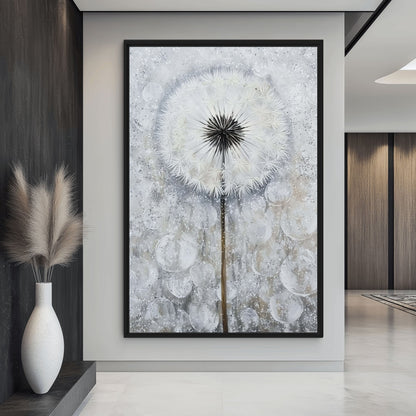 Dandelion Floral Art Framed Canvas