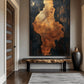 Golden Spiral Wood Art Framed Canvas