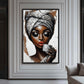 African Woman Drinking Coffee Framed Canvas