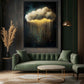 Rainy Cloud Minimalist Art Framed Canvas