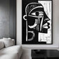 African Tribal Art Black White Digital Print