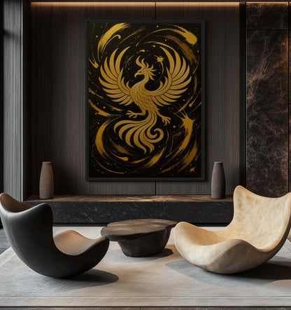 Phoenix Rising Luxury Art Framed Canvas - PaintFu