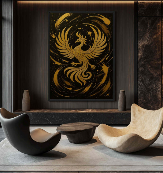 Phoenix Rising Luxury Art Framed Canvas