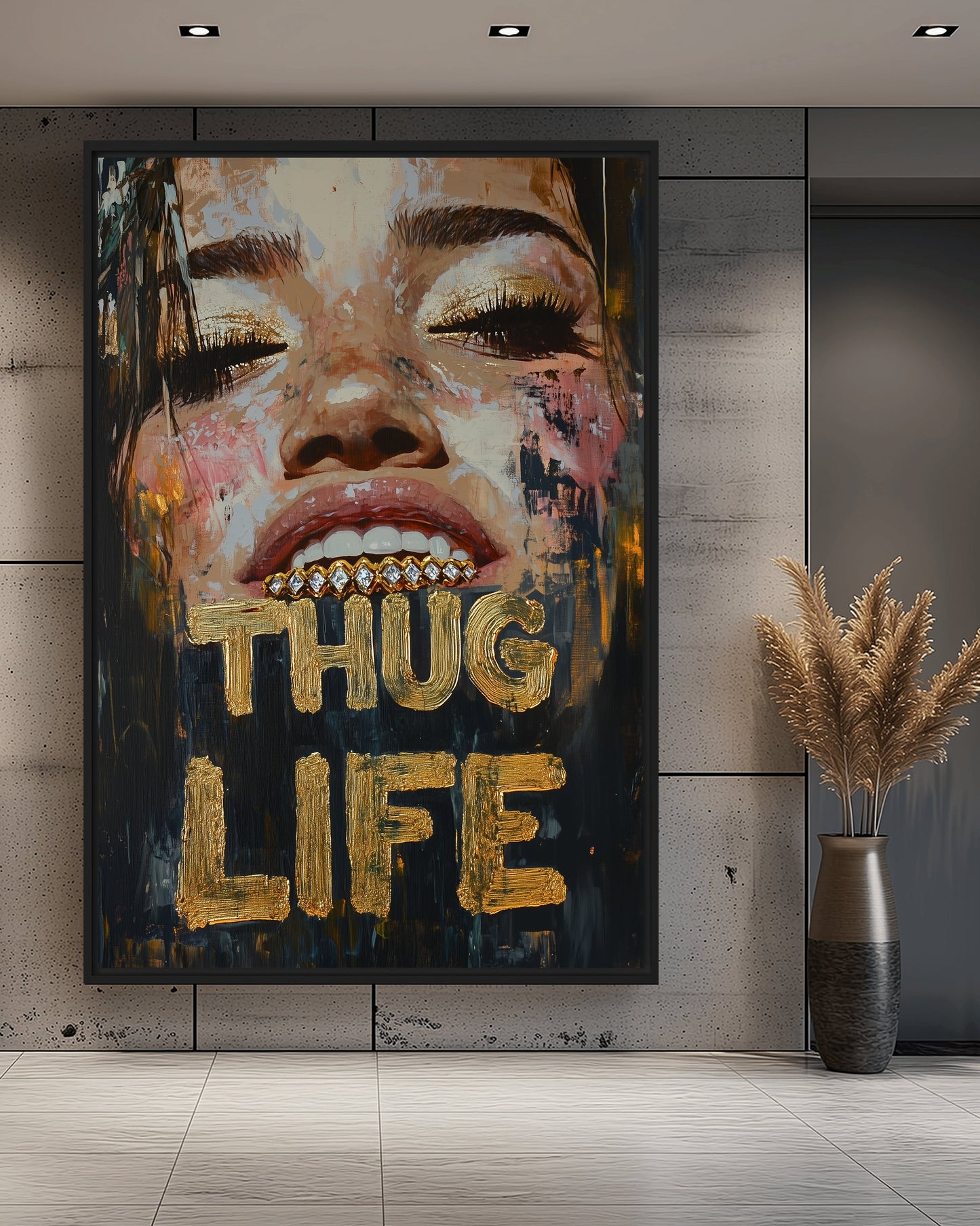 Thug Life Street Art Framed Canvas - PaintFu