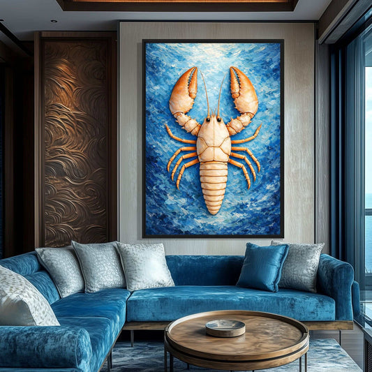 Lobster Coastal Art Framed canvas - PaintFu