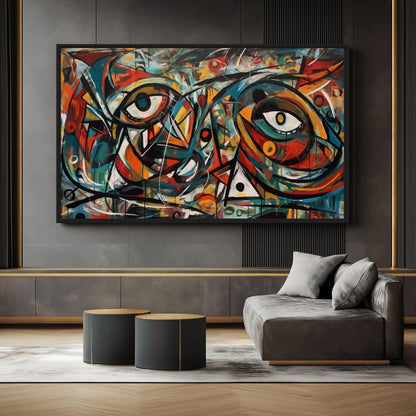 Picasso Style Art Framed Canvas