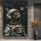 Astro Cat Space Art Framed Canvas - PaintFu