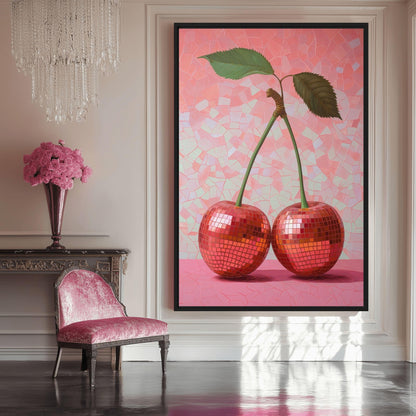 Cherry Disco Balls Art Digital Print
