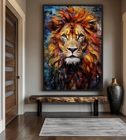Colorful Lion Modern Art Digital Print
