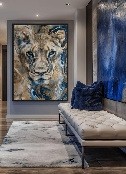 Lioness Fluid Art Digital Print