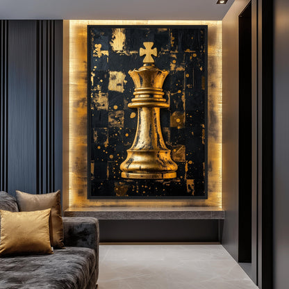 King Chess Piece Luxury Art Framed Canvas
