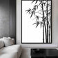 Minimalist Bamboo Ink Art Framed Canvas