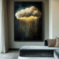 Rainy Cloud Minimalist Art Framed Canvas