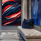 Navy Red Modern Art Digital Print
