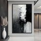 Black White Abstract Art Framed Canvas