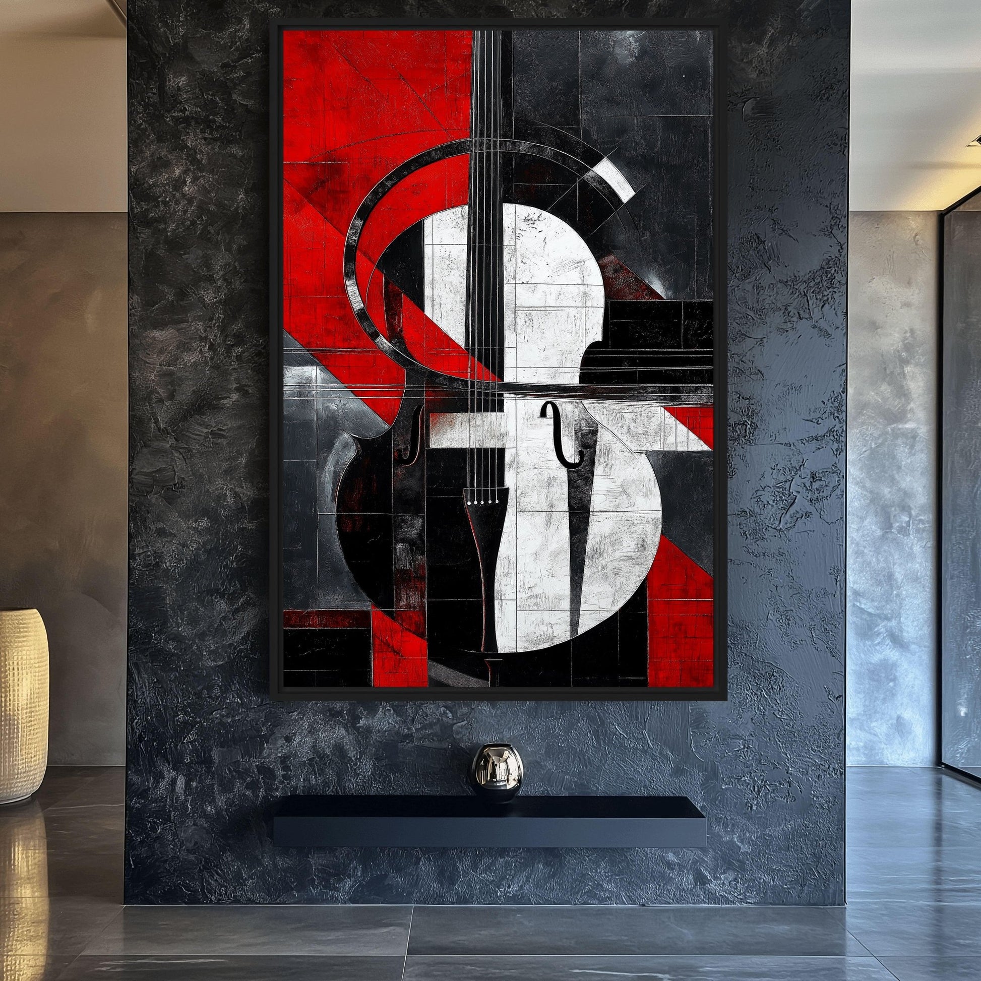Abstract Violin Music Art Framed Canvas