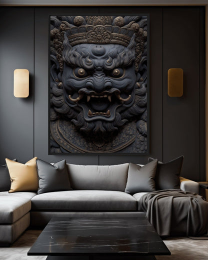 Black Jambhala Buddhist Art Framed Canvas - PaintFu