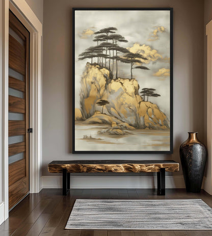 Japanese Landscape Art Framed Canvas - PaintFu