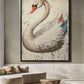 White Swan Modern Art Framed Canvas