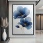 Blue Floral Art Framed canvas - PaintFu