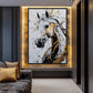 White Horse Abstract Art Framed Canvas - PaintFu