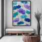 Teal Purple Floral Art Digital Print