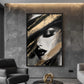 Woman In Hat Abstract Art Framed Canvas