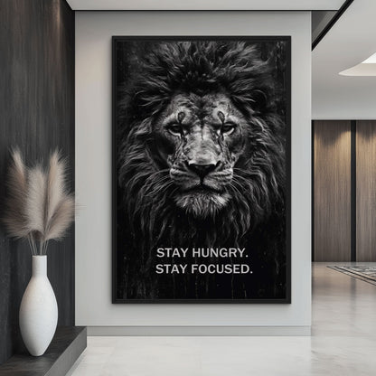Lion Motivational Art Framed Canvas