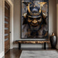 Samurai Mask Japanese Art Framed Canvas