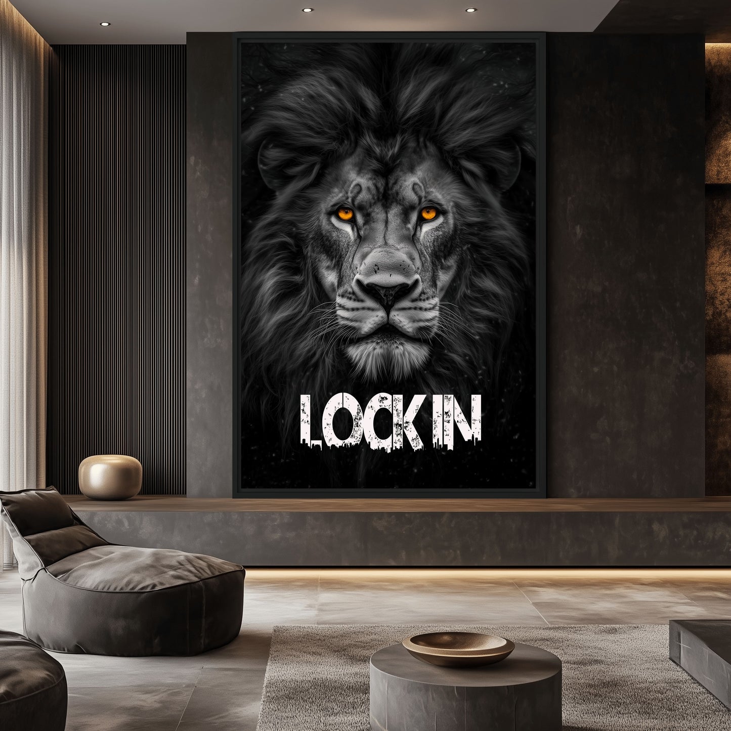 Lion Motivational Art Framed Canvas - PaintFu