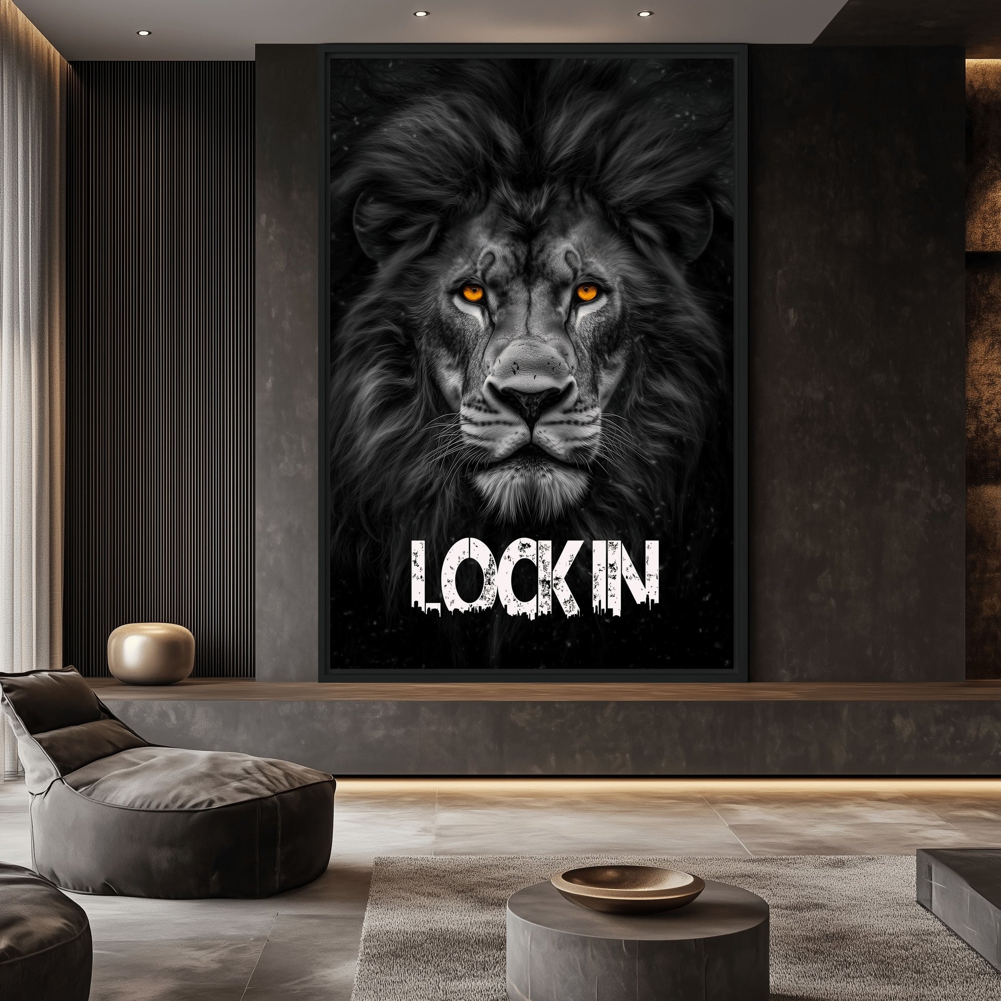 Lion Motivational Art Framed Canvas - PaintFu