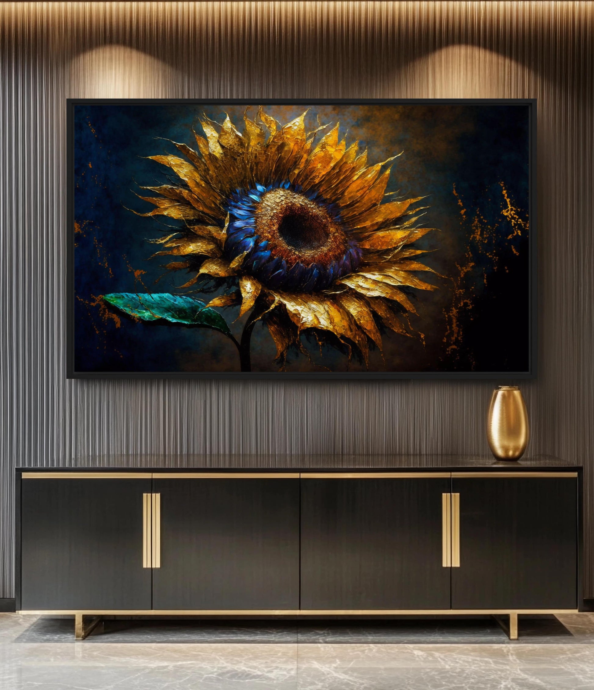 Sunflower Floral Art Framed Canvas - PaintFu