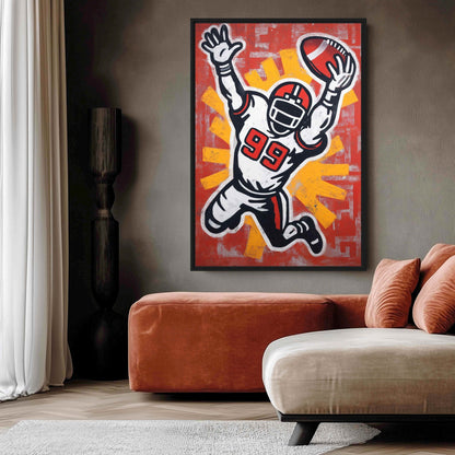 American Football Modern Art Framed Canvas - PaintFu