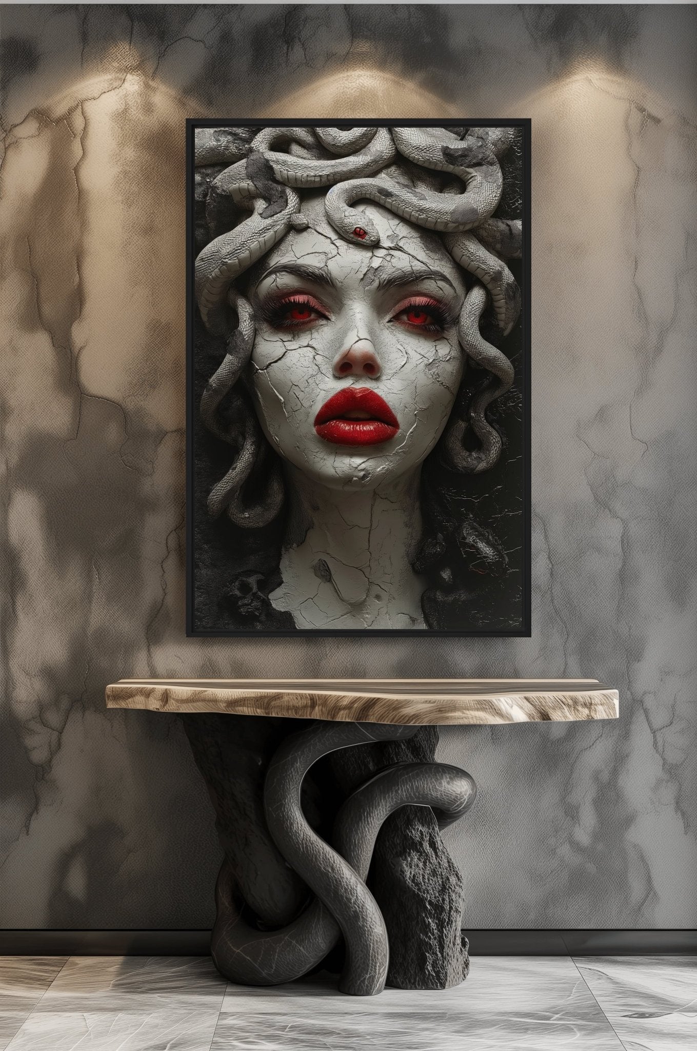 Mesmerizing Medusa Gorgon Framed Canvas