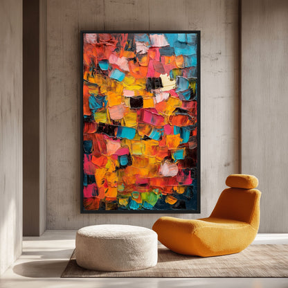 Colorful Impasto Art Digital Print