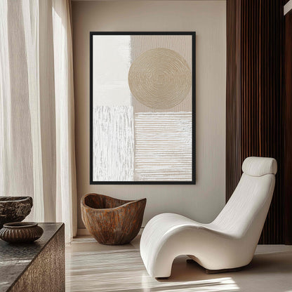 Neutral Beige Abstract Art Digtial Print Canvas Print Detail | PaintFu