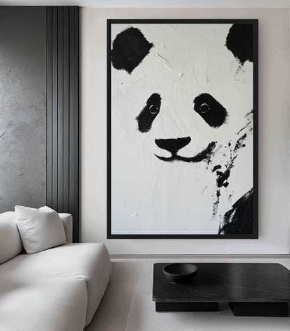 Panda Abstract Art Canvas Print Detail | PaintFu