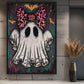 Cute Girl Ghost Halloween Art Framed Canvas