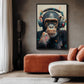 DJ Monkey Trendy Art Framed Canvas