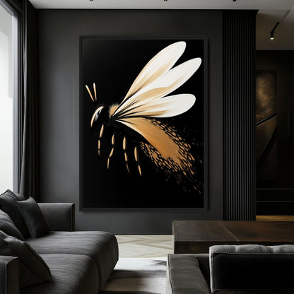 Bee Abstract Art Canvas Print Detail | PaintFu
