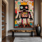 Robot Graffiti Art Framed Canvas