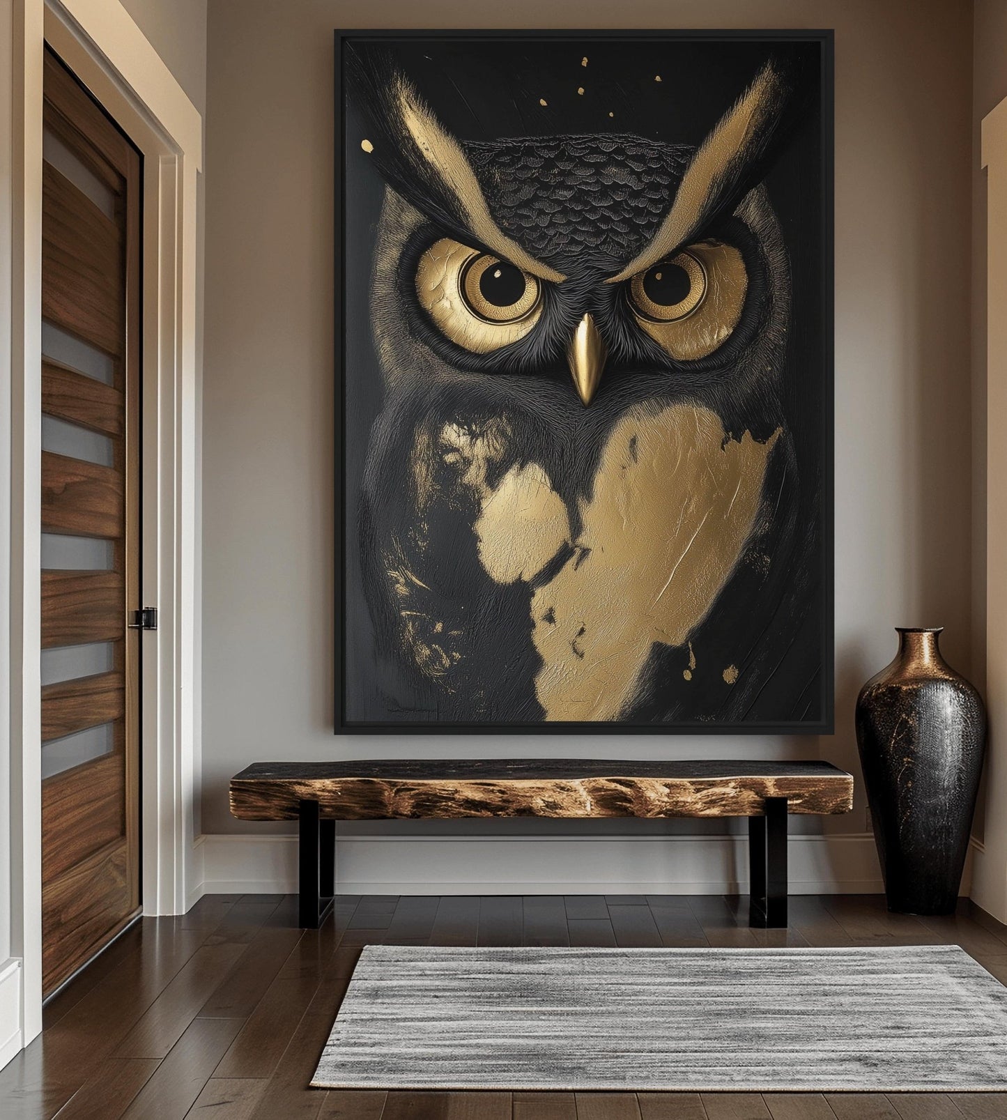 Owl Modern Art Framed Canvas