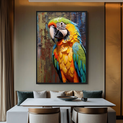 Colorful Macaw Parrot Framed Canvas