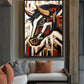 Bull Abstract Art Framed Canvas