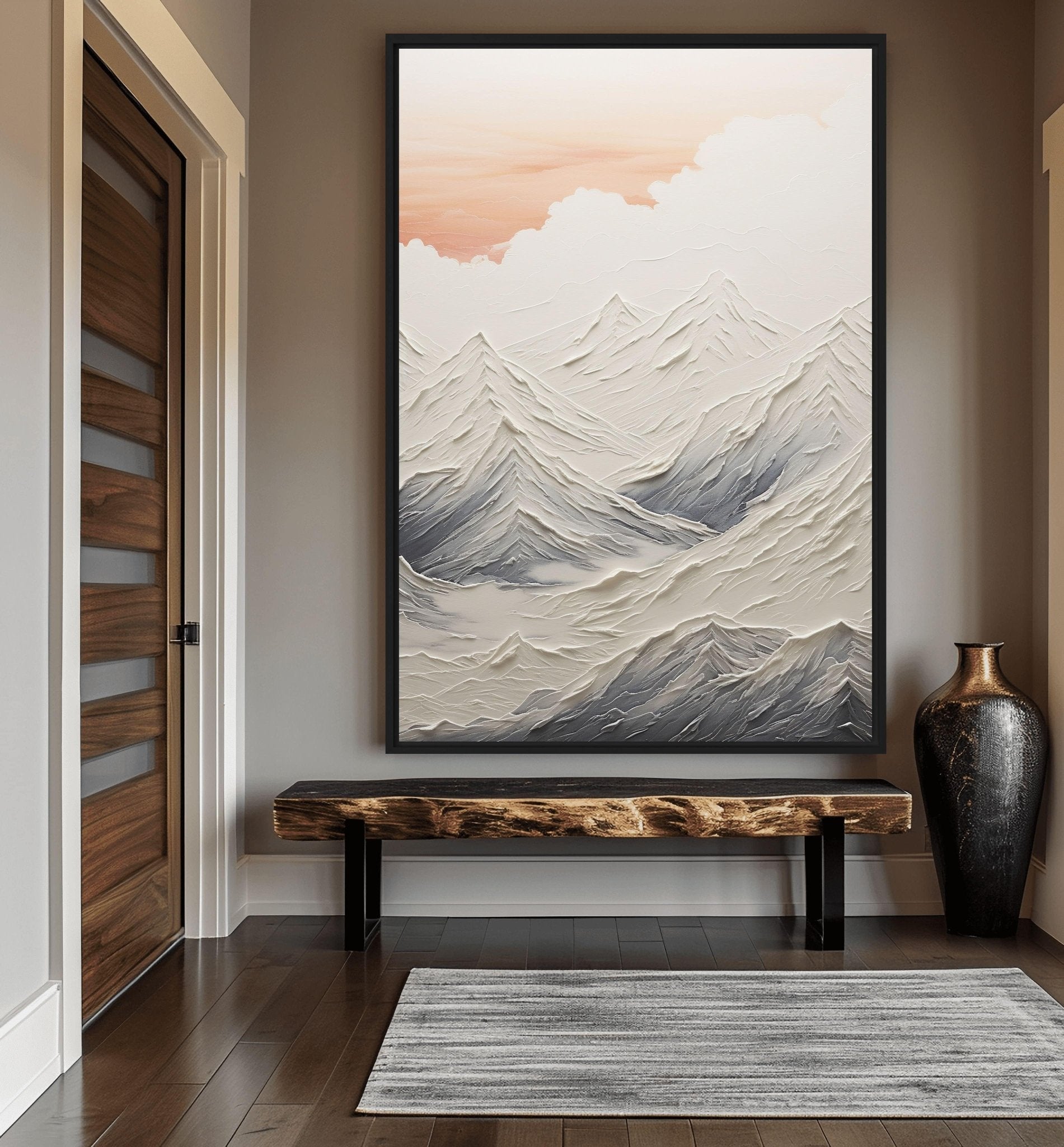 Magical Mountains Modern Art Framed Canvas