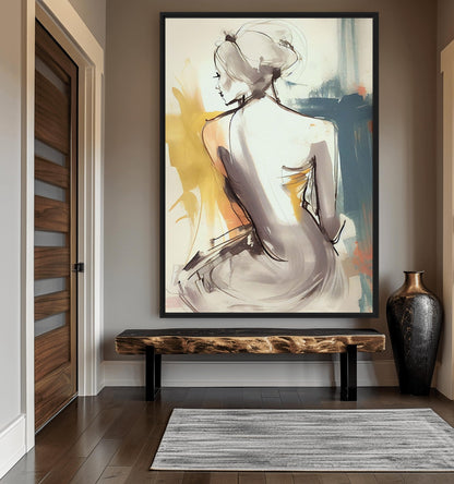 Woman Watercolor Art Framed Canvas