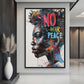 No War Graffiti Art Framed Canvas - PaintFu